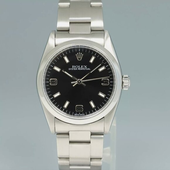 Sale! Ladies Black Rolex Dress 31mm Watch With BOX - Picture 2 of 5